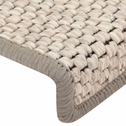 vidaXL Stair Mats Carpet Stair Tread Rug Self-adhesive Sisal-Look 15 pcs Platina - Additional view 6