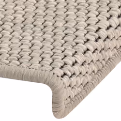 vidaXL Stair Mats Carpet Stair Tread Self-adhesive Sisal-Look 15 pcs Silver