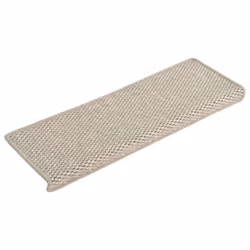 vidaXL Stair Mats Carpet Stair Tread Self-adhesive Sisal-Look 15 pcs Silver - Additional view 4