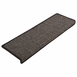 vidaXL Stair Mats Stair Protector Self-adhesive Sisal-Look 15 pcs Anthracite