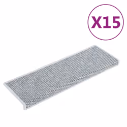 vidaXL Stair Mats Carpet Stair Tread Rug Self-adhesive Sisal-Look 15 pcs Blue - Additional view 6