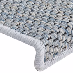 vidaXL Stair Mats Carpet Stair Tread Rug Self-adhesive Sisal-Look 15 pcs Blue - Additional view 7