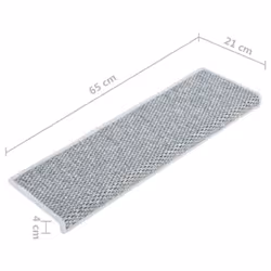 vidaXL Stair Mats Carpet Stair Tread Rug Self-adhesive Sisal-Look 15 pcs Blue - Additional view 8