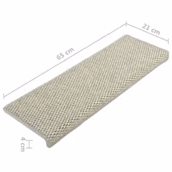 vidaXL Stair Mats Carpet Stair Tread Rug Self-adhesive Sisal-Look 15 pcs Green - Additional view 5