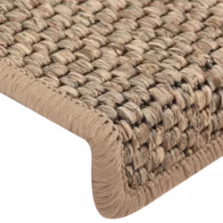 vidaXL Stair Mats Stair Protector Self-adhesive Sisal-Look 15 pcs Dark Beige - Additional view 4