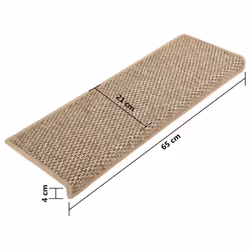 vidaXL Stair Mats Stair Protector Self-adhesive Sisal-Look 15 pcs Dark Beige - Additional view 5