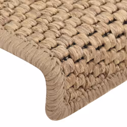 vidaXL Stair Mats Carpet Stair Tread Rug Self-adhesive Sisal-Look 15 pcs Sand - Additional view 8