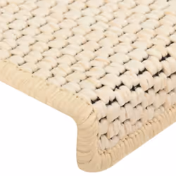 vidaXL Stair Mats Carpet Stair Tread Rug Self-adhesive Sisal-Look 15 pcs Cream - Additional view 5