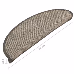 vidaXL Stair Mats Carpet Stair Tread Rug Self-adhesive 15 pcs Beige and Grey - Additional view 6