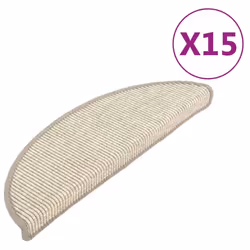 vidaXL Stair Mats Carpet Stair Tread Stair Step Self-adhesive 15 pcs Silver - Additional view 4