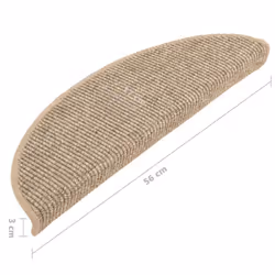 vidaXL Stair Mats Carpet Rug Stair Protector Self-adhesive 15 pcs Dark Beige - Additional view 7