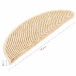 vidaXL Stair Mats Carpet Rug Stair Protector Self-adhesive 15 pcs Light Beige - Additional view 2