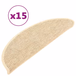 vidaXL Stair Mats Carpet Rug Stair Protector Self-adhesive 15 pcs Light Beige - Additional view 3