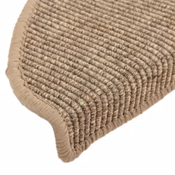 vidaXL Self-adhesive Stair Mats Stair Treads Protector Rug Sisal-Look 15 pcs - dark beige, 65 x 25 cm - Additional view 7