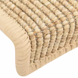 vidaXL Stair Mats Carpet Stair Tread Rug Self-adhesive Sisal-Look 15 pcs Beige - Additional view 5