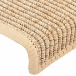vidaXL Self-adhesive Stair Mats Stair Treads Protector Rug Sisal-Look 15 pcs - light beige - Additional view 5