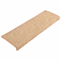 vidaXL Self-adhesive Stair Mats Stair Treads Protector Rug Sisal-Look 15 pcs - light brown