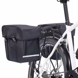 vidaXL Double Bicycle Bag for Pannier Rack Waterproof 35 L Black Storage Bag - Additional view 2