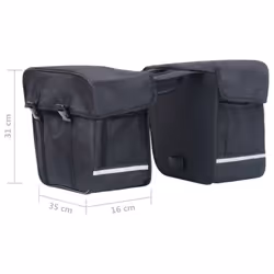 vidaXL Double Bicycle Bag for Pannier Rack Waterproof 35 L Black Storage Bag - Additional view 8