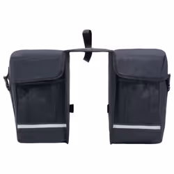 vidaXL Double Bicycle Bag for Pannier Rack Waterproof 35 L Black Storage Bag - Additional view 2