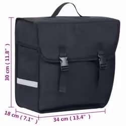 vidaXL Single Bicycle Bag for Pannier Rack Waterproof 21 L Black Storage Bag - Additional view 7