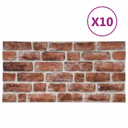 vidaXL 10x 3D Wall Panels with Dark Brown Brick Design EPS Cladding Tile Home