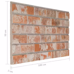 vidaXL 3D Wall Panels Wall Cover Wallpaper with Red Brick Design 10 pcs EPS