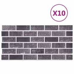 vidaXL 3D Wall Panels Wall Cover with Black and Grey Brick Design 10 pcs EPS