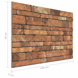 vidaXL 3D Wall Panels Wall Cover Wallpaper with Brown Brick Design 10 pcs EPS