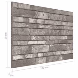 vidaXL 3D Wall Panels Wall Covering with Dark Grey Brick Design 10 pcs EPS