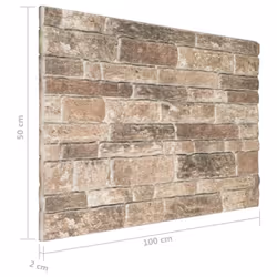 vidaXL 3D Wall Panels Wall Covering with Multicolour Brick Design 10 pcs EPS