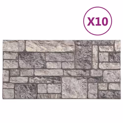 vidaXL 3D Wall Panels Wall Covering with Light Grey Brick Design 10 pcs EPS