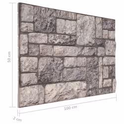 vidaXL 3D Wall Panels Wall Covering with Light Grey Brick Design 10 pcs EPS