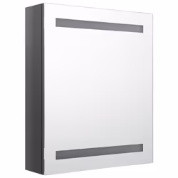 vidaXL LED Bathroom Mirror Cabinet Shining Grey Washroom Storage Vanity Unit