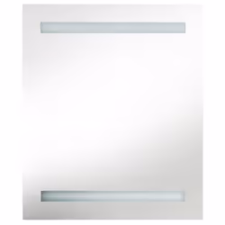 vidaXL LED Bathroom Mirror Cabinet Shining Grey Washroom Storage Vanity Unit