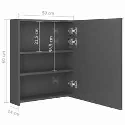 vidaXL LED Bathroom Mirror Cabinet Shining Grey Washroom Storage Vanity Unit - Additional view 7