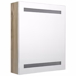 vidaXL LED Bathroom Mirror Cabinet Washroom Wall Cabinet Storage Vanity Unit - white and oak