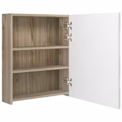 vidaXL LED Bathroom Mirror Cabinet Washroom Wall Cabinet Storage Vanity Unit - white and oak - Additional view 4
