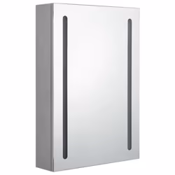 vidaXL LED Bathroom Mirror Concrete Grey Medicine Cabinet Furniture Vanity