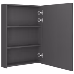 vidaXL LED Bathroom Mirror Grey Medicine Cabinet Furniture Mirror Vanity Unit - Additional view 4