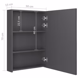 vidaXL LED Bathroom Mirror Grey Medicine Cabinet Furniture Mirror Vanity Unit - Additional view 7