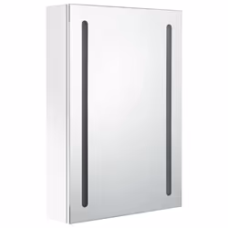 vidaXL LED Bathroom Mirror Cabinet Washroom Wall Cabinet Storage Vanity Unit - shining white, 50 x 13 x 70 cm - Additional view 2