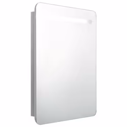 vidaXL LED Bathroom Mirror Cabinet Washroom Wall Cabinet Storage Vanity Unit - concrete grey