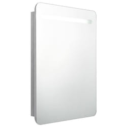 vidaXL LED Bathroom Mirror Cabinet Washroom Wall Cabinet Storage Vanity Unit - concrete grey