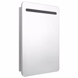vidaXL LED Bathroom Mirror Cabinet Washroom Wall Cabinet Storage Vanity Unit - concrete grey