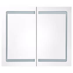 vidaXL LED Bathroom Mirror Cabinet Grey Wall Cabinet Washroom Storage Unit