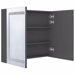 vidaXL LED Bathroom Mirror Cabinet Grey Wall Cabinet Washroom Storage Unit - Additional view 4