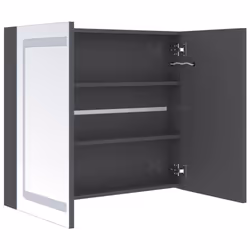 vidaXL LED Bathroom Mirror Cabinet Washroom Wall Cabinet Storage Vanity Unit - shining grey - Additional view 4
