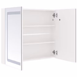 vidaXL LED Bathroom Mirror Cabinet Washroom Wall Cabinet Storage Vanity Unit - shining white - Additional view 4
