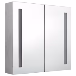 vidaXL LED Bathroom Mirror Cabinet Washroom Wall Cabinet Storage Vanity Unit - concrete grey, 62 x 14 x 60 cm - Additional view 2